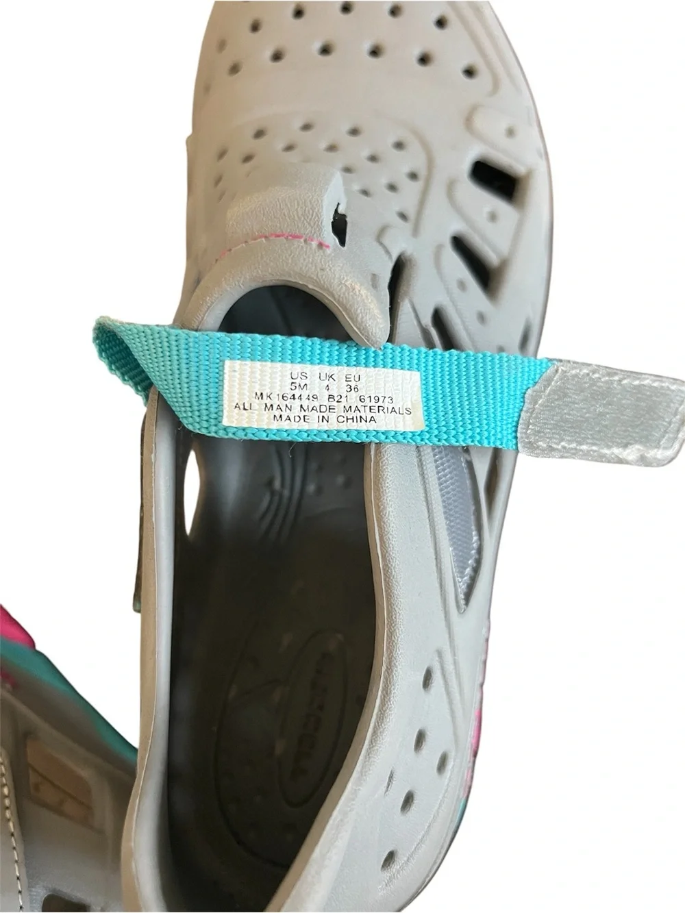 Merrell Girls’ Hydro Canyon Shoe (Grey/Turq) - Size 5